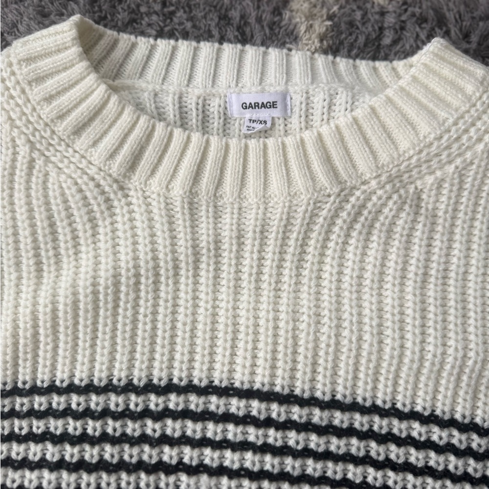 Garage Knit Sweater with Black Stripes